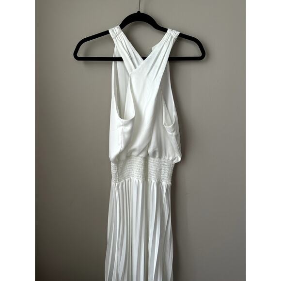 $645 Ramy Brook Womens Satin Halter Maxi Dress Ivory Size 2 Long Elegant Gown - Picture 2 of 8